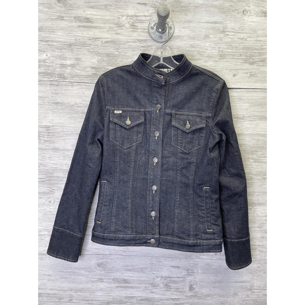 Burberry London Womens Blue‎ Denim Jacket 6 Collared Lined Pockets Italy 7869